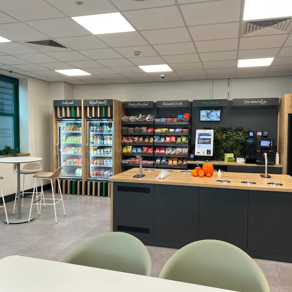 a micromarket with snacks, drinks and fresh food at Samworth Brothers head office